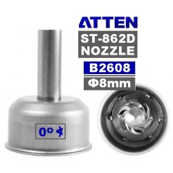 ATTEN B2608 NOZZLE CYCLON ST-862D ισια μύτη 8mm επαγγελματικού σταθμού ζεστου αέρα